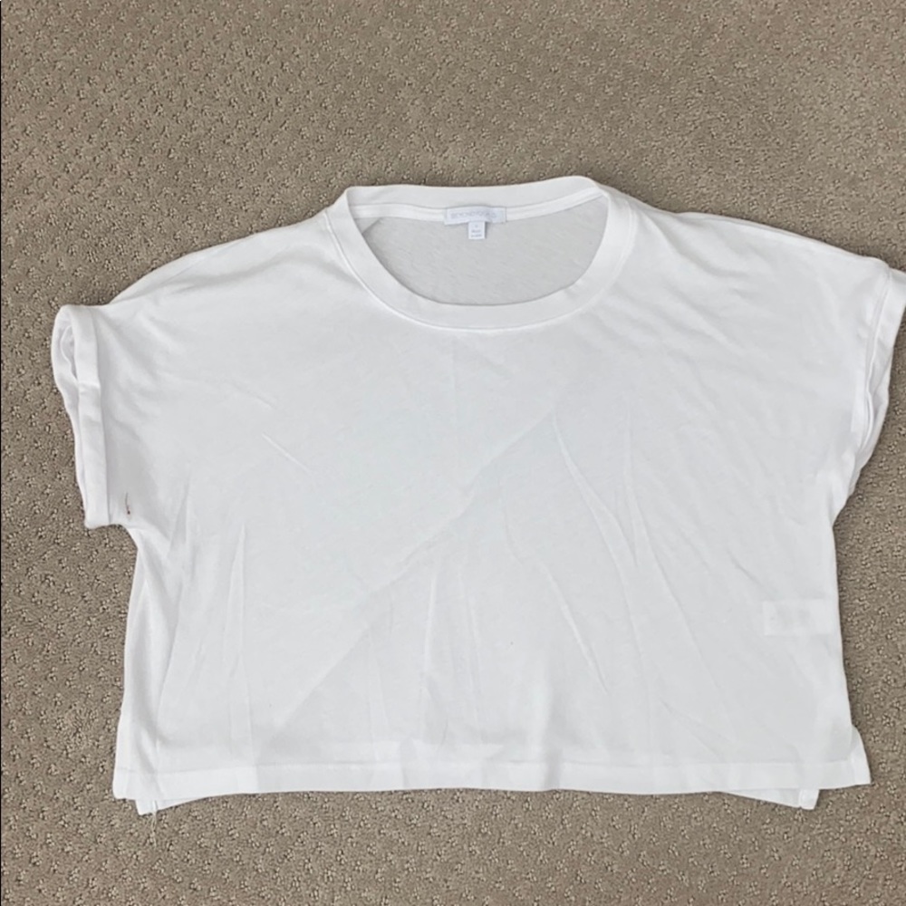 Beyond Yoga cropped boxy white t